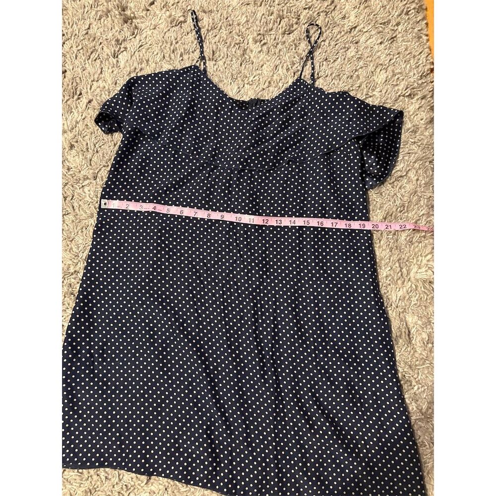 ATM Women's Blue Polka Dot Midi Slip Dress Size L Chic Casual - Picture 4 of 7